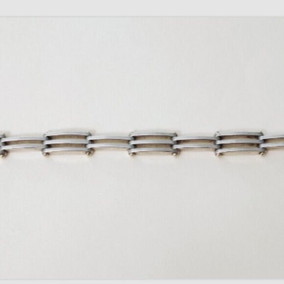 Tiffany & Co Gatelink  Bracelet 18K Gold & Sterling Silver Rare - Picture 4 of 6